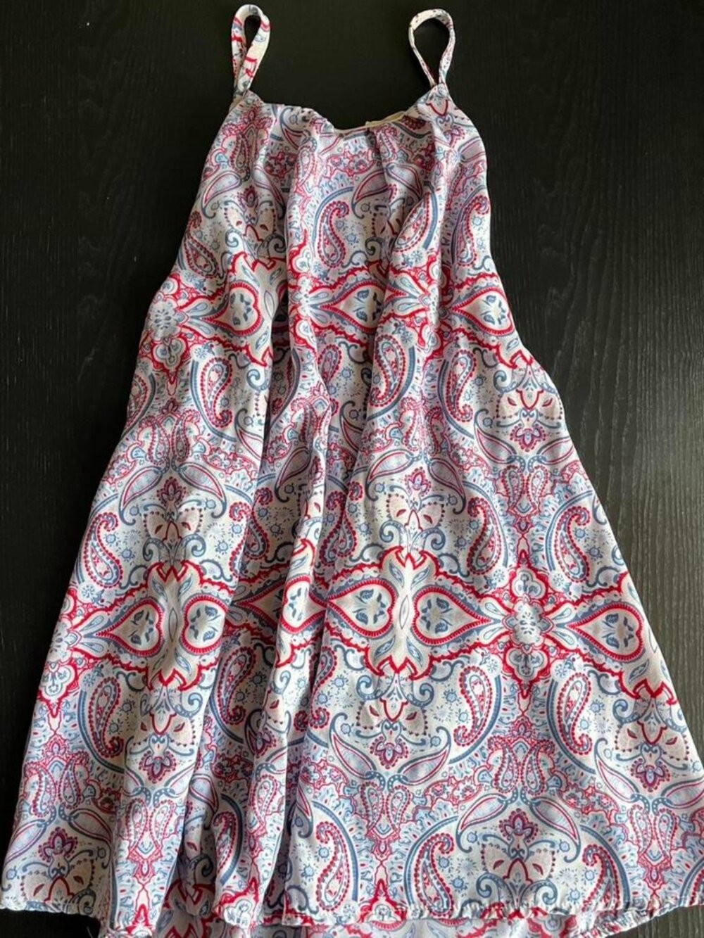 Red & Blue Paisley High-Neck Tank Top